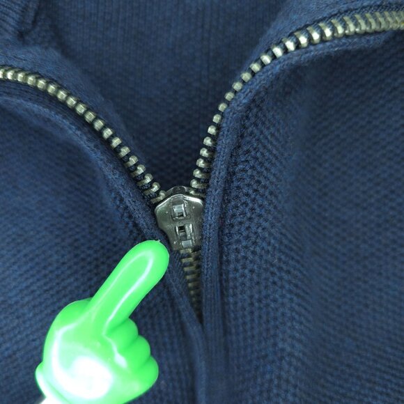 Polo Ralph Lauren 1/4 Zip Pullover Sweater Mens XL Navy Blue Quarter Cotton Mock - Picture 3 of 6